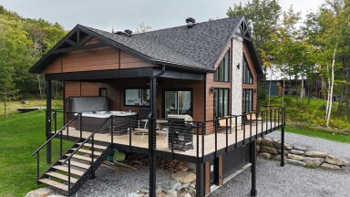 Québec, Logement, Extérieur, Paysage, Maison, Chalet, Design D'intérieur