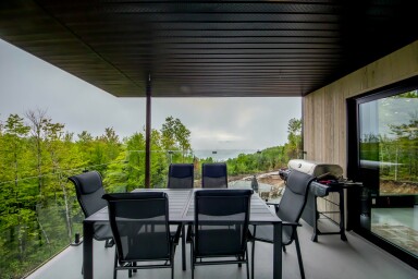 Canada, Extérieur, Paysage, Design D'intérieur, Chaise, Table, Bureau