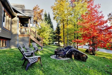 Canada, Chaise, Herbe, Automne, Banlieue, Personne, Paysage