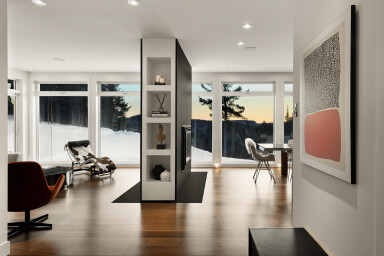 Chalet, Plancher, Revêtement De Sol, Design D'intérieur, Salon, Chaise, Bois