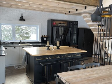 Québec, Intérieur, Design D'intérieur, Bois, Cuisine, Îlot De Cuisine, Bougie