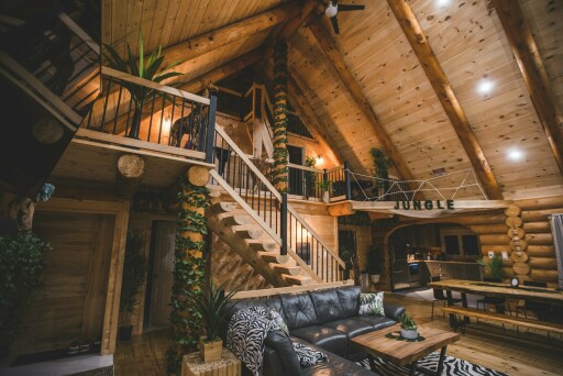 Nature,, Interior Design, Wood, Housing, Plant, Stained Wood, Loft