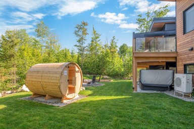 Québec, Design D'intérieur, Jardin, Gazon, Abri, Bois, Pelouse