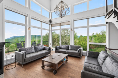 Nature,, Living Room, Interior Design, Couch, French Window, Table, Chair