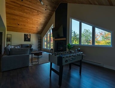 Chalet, Design D'intérieur, Salon, Bois, Bois Franc, Plancher, Revêtement De Sol