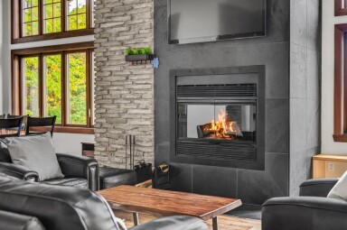 Canada, Intérieur, Design D'intérieur, Cheminée, Foyer, Sac À Main, Décoration D'intérieur