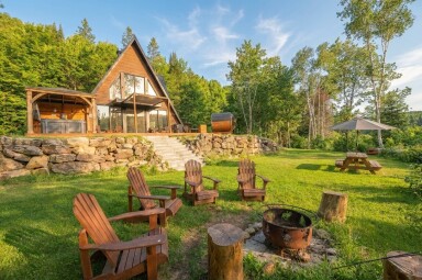 Nature,, Scenery, Cottage, Housing, Backyard, Chair, Grass