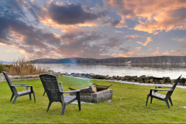 Cottage, Nature, Outdoors, Scenery, Chair, Lakefront, Grass