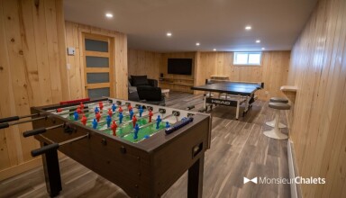 Chalet, Intérieur, Design D'intérieur, Bois, Mobilier, Table, Moniteur