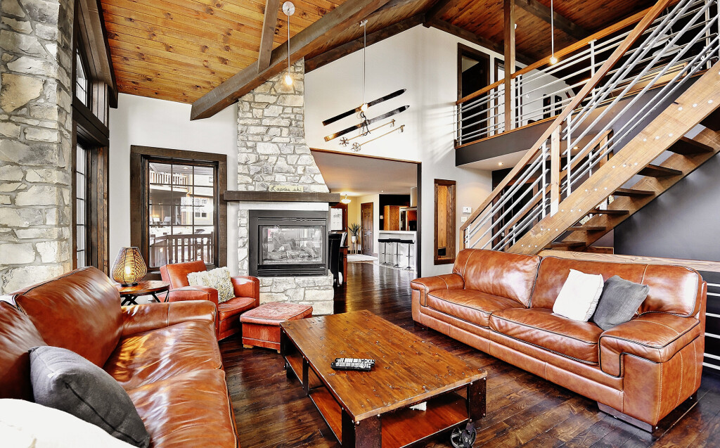 Nature,, Living Room, Interior Design, Couch, Wood, Staircase, Loft