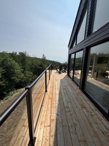 Chalet, Bois, Balustrade, Design D'intérieur, Balustrade, Paysage, Chaise