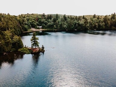 Chalet, À L'extérieur, Lac, Nature, Eau, Vue Aérienne, Forêt