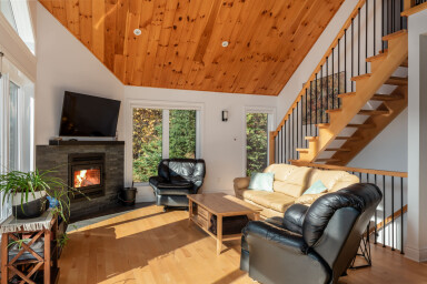 Québec, Intérieur, Design D'intérieur, Salon, Bois, Bois Franc, Cheminée