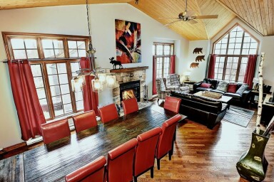 Cottage, Interior Design, Home Decor, Wood, Ceiling Fan, Hardwood, Table