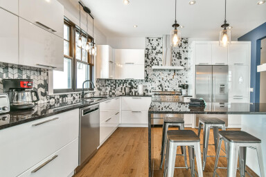 Chalet, Intérieur, Design D'intérieur, Cuisine, Îlot De Cuisine, Appareil Électrique, Réfrigérateur