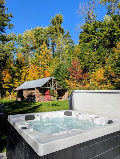 Chalet, Baignoire, Bain À Remous, Nature, Plein Air, Paysage