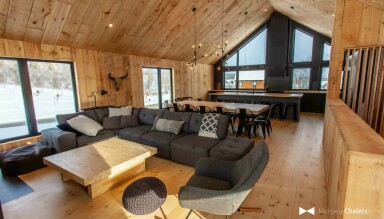 Chalet, Design D'intérieur, Bois, Salon, Bois Dur, Table, Canapé