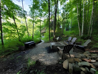 Chalet, Paysage, Végétation, Bosquet, Forêt, Chaise, Chemin