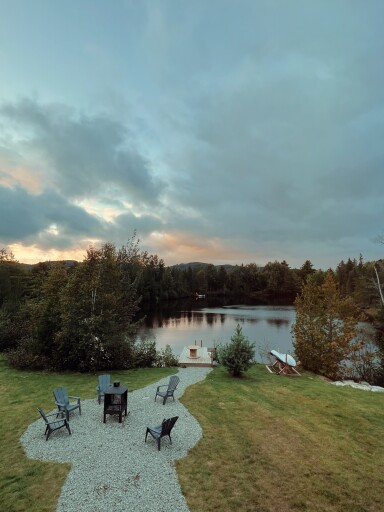 Canada, Nature, Plein Air, Paysage, Chaise, Bord De Lac, Herbe