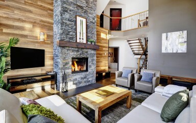 Nature,, Indoors, Interior Design, Home Decor, Living Room, Fireplace, Table