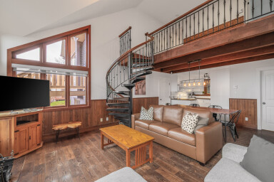 Chalet, Intérieur, Salon, Design D'intérieur, Bois, Moniteur, Écran