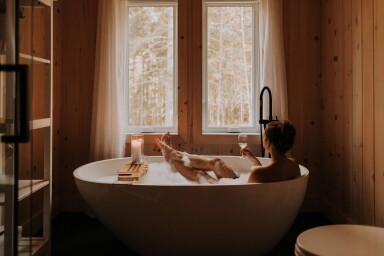 Nature,, Bathing, Bathtub, Person, Tub, Candle