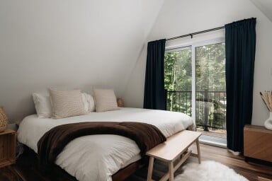 Cottage, Interior Design, Bed, Housing, French Window, Home Decor, Cushion