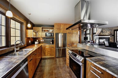 Canada, Indoors, Interior Design, Kitchen, Refrigerator, Wood, Microwave