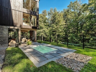 Chalet, Jardin, Extérieur, Cour, Design D'intérieur, Herbe, Baignoire