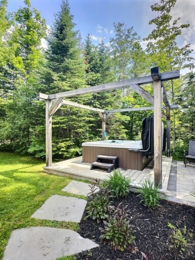Chalet, Design D'intérieur, Véranda, Jardin, Extérieur, Cour, Baignoire