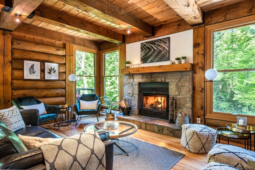 Nature,, Indoors, Interior Design, Home Decor, Fireplace, Wood, Stained Wood