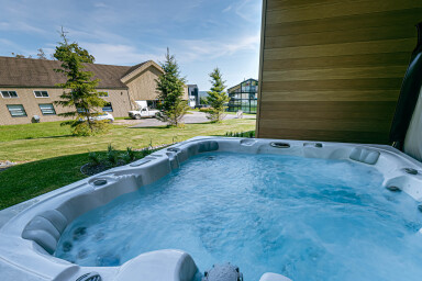 Chalet, Baignoire, Bain À Remous, Plante, Arbre
