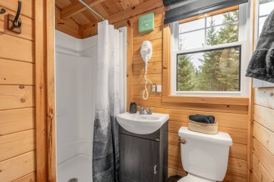 Canada, Indoors, Interior Design, Wood Panels, Sink, Wood, Toilet