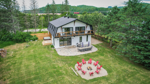 Nature, Chalet, Chaise, Extérieur, Lampe, Herbe, Arbre