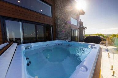 Chalet, Baignoire, Bain À Remous, Piscine, Eau