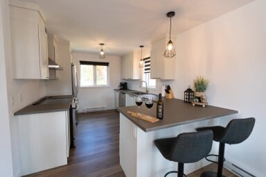 Chalet, Intérieur, Design D'intérieur, Cuisine, Salle À Manger, Table À Manger, Îlot De Cuisine