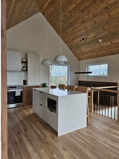 Cottage, Indoors, Interior Design, Wood, Kitchen, Hardwood, Stained Wood