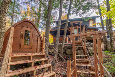 Québec, Logement, Maison, Bois, Cabane, Personne, Cabane Dans Les Bois