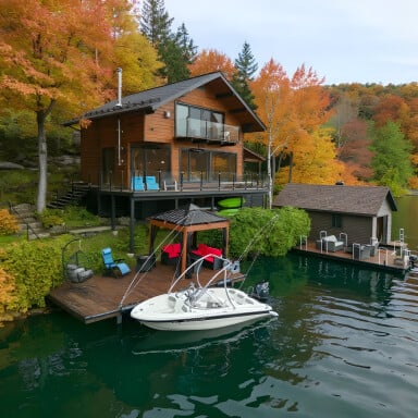 Chalet, Nature, Paysage, Front De Mer, Abri, Bateau, Chaise