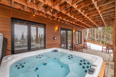 Canada, Intérieur, Design D'intérieur, Baignoire, Bain À Remous, Bois, Véranda