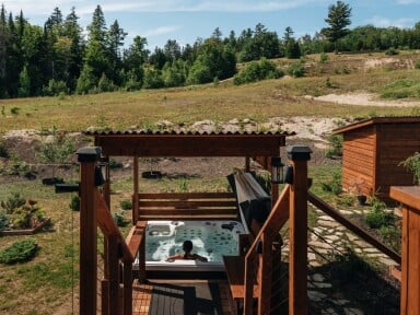 Nature, Baignoire, Bain À Remous, Véranda, Paysage, Design D'intérieur, Bois