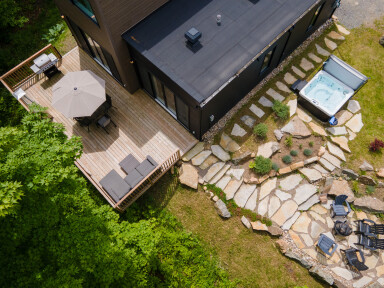 Québec, Extérieur, Piscine, Bâtiment, Logement, Piscine, Vue Aérienne