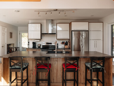 Chalet, Intérieur, Design D'intérieur, Cuisine, Îlot De Cuisine