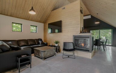 Chalet, Intérieur, Design D'intérieur, Cheminée, Sol, Salon, Décoration D'intérieur