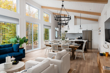 Cottage, Interior Design, Dining Room, Dining Table, Table, Home Decor, Living Room