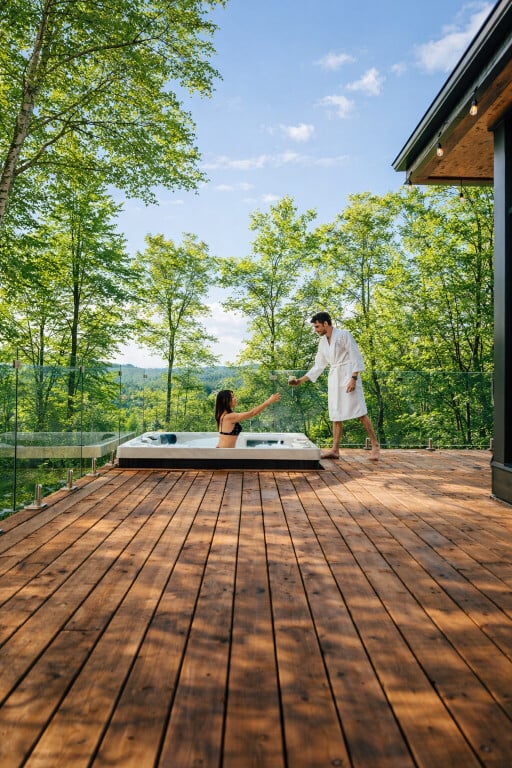 Nature,, Adult, Male, Man, Person, Hot Tub, Deck