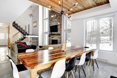 Québec, Intérieur, Design D'intérieur, Salle À Manger, Table À Manger, Table, Bois
