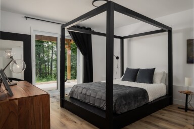 Canada, Meubles, Lit, Chambre À Coucher, Intérieur, Lit À Baldaquin, Lampe