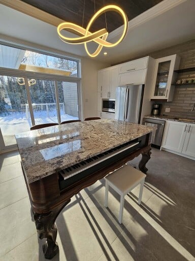 Canada, Floor, Interior Design, Table, Tabletop, Piano, Stained Wood