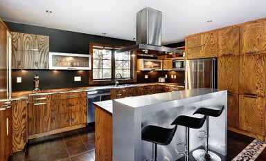 Cottage, Indoors, Interior Design, Kitchen, Kitchen Island, Wood, Cabinet